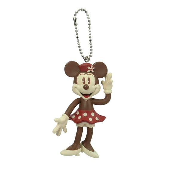 Disney Retro Minnie Mouse Bendable Key Chain Brown Key Accessory, Multicolor, 3"