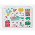 thumbnail image 1 of Home Sweet Home Bath Mat, Collection of Cute Cartoon Elements Flowers Animals Apartments Car Tree, Non-Slip Plush Mat Bathroom Kitchen Laundry Room Decor, 29.5 X 17.5 Inches, Multicolor, Ambesonne, 1 of 2