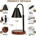 thumbnail image 5 of Funistree Candle Warmer Lamp with Timer Dimmable, Modern Candle Warmer Black Candles Lamp for Jar Candle, Gifts for Women Mom Wife, New Home Decor, 5 of 8