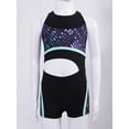 thumbnail image 3 of inlzdz Kids Girls Stylish Print Patchwork Jumpsuit Sleeveless Cutout Bodysuit for Sports Exercise Geometric 10, 3 of 6