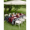 thumbnail image 4 of Outdoor Tablecloth with Umbrella Hole for Patio/Picnic/Party/Camping, Year American Anniversary Flag Waterproof Table Cloth Rectangle Table Cover Washable, USA Black Red (60"x 84"), 4 of 9