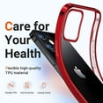 thumbnail image 4 of Crystal Clear Case Compatible for iPhone 12 Mini, [Non-Yellowing] Ultra Thin Slim Soft TPU Silicone Bumper Phone Case Cover Cases 5.4 inch, Red, 4 of 7