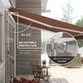 thumbnail image 3 of Outsunny 12' x 10' Manual Retractable Awning Outdoor Sunshade Shelter for Patio, Balcony, Yard, with Adjustable & Versatile Design, Khaki, 3 of 9
