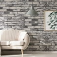 Meiban 24"x78.7" 3D Brick Wallpaper Textured Faux Grey Brick Wallpaper