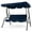 Navy, variant on Gymax 3-Person Swing Chair Porch Swing Seat w/ Adjustable Canopy Removable Cushion Navy
