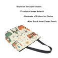 thumbnail image 3 of FORMRS Womens Canvas Tote Bag with Zipper Inner Pocket Shoulder Handbag, Beige Cats Reading, 3 of 7