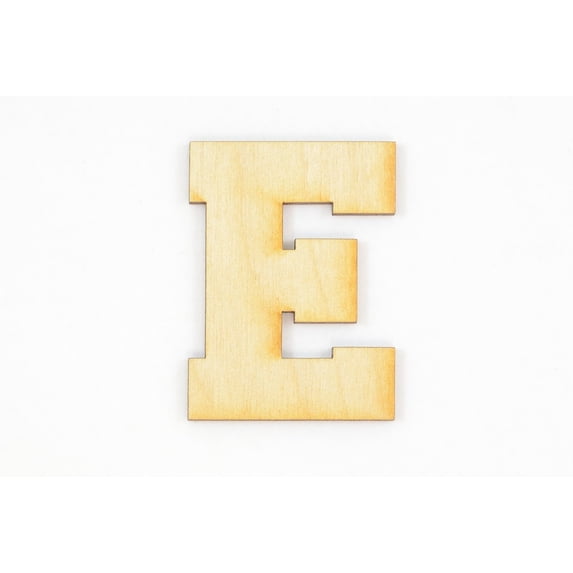 1 Pc, 6 Inch X 1/4 Inch Thick Collegiate Font Wood Letters E Easy To Paint Or Decorate For Indoor Use Only