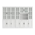 thumbnail image 2 of OXYLIFE 78.7"inch Bookcase Display Storage Cabinet Set with 25 Shelves and Drawers, White (110.2" Wide), 2 of 6