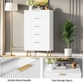 thumbnail image 6 of GAOMON Dresser for Bedroom,5 Drawer Dresser with Wide Drawers,Wooden Chest of Drawers,Modern Storage Dressers for Living Room, Closet, Hallway,Entryway,White, 6 of 6