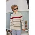 thumbnail image 3 of Arshiner Boy's Cable Knitted Sweater Half Zip Lightweight Casual Pullovers, 3 of 6