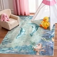 thumbnail image 4 of Washable Area Rug for Living Room, 4'x6' Coastal Modern Non-Slip indoor Rug, Soft Low Pile & Stain Resistant Carpet for Bedroom, Dining Room, Kitchen, Entryway, Nursery, 4 of 8