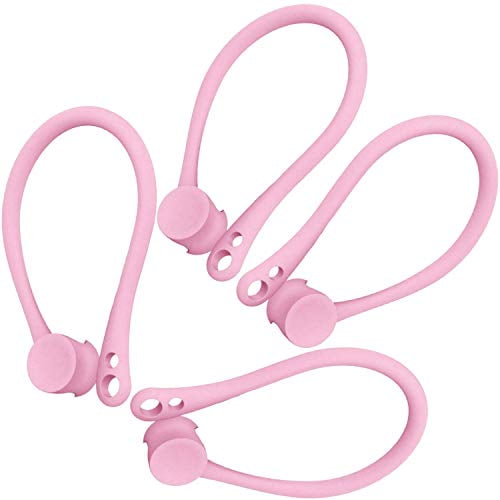 2 Pair EarHooks for AirPods, Anti-Lost Secure Ear Hook Holder Ear Attachment Loops ForApple AirPods 1 & 2 Earphone Earbuds Earpods (Pink)