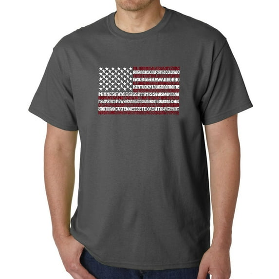 Men's Word Art T-shirt - 50 States USA Flag
