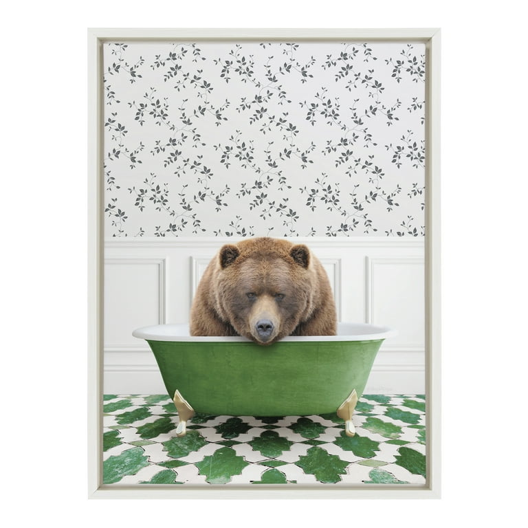 Kate And Laurel Quadro Su Tela Pinguini Under The Sea Bath – 45,7x61 Cm, Incorniciato, Decorazione Da Bagno, Amy Peterson Art