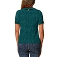 thumbnail image 3 of INSPIRAR CHIC Blusas de Mujer con Cuello Peter Pan en Contraste, con Lunares, de Manga Corta, Talla XL, Azul, Verde, Blanco, 3 of 6