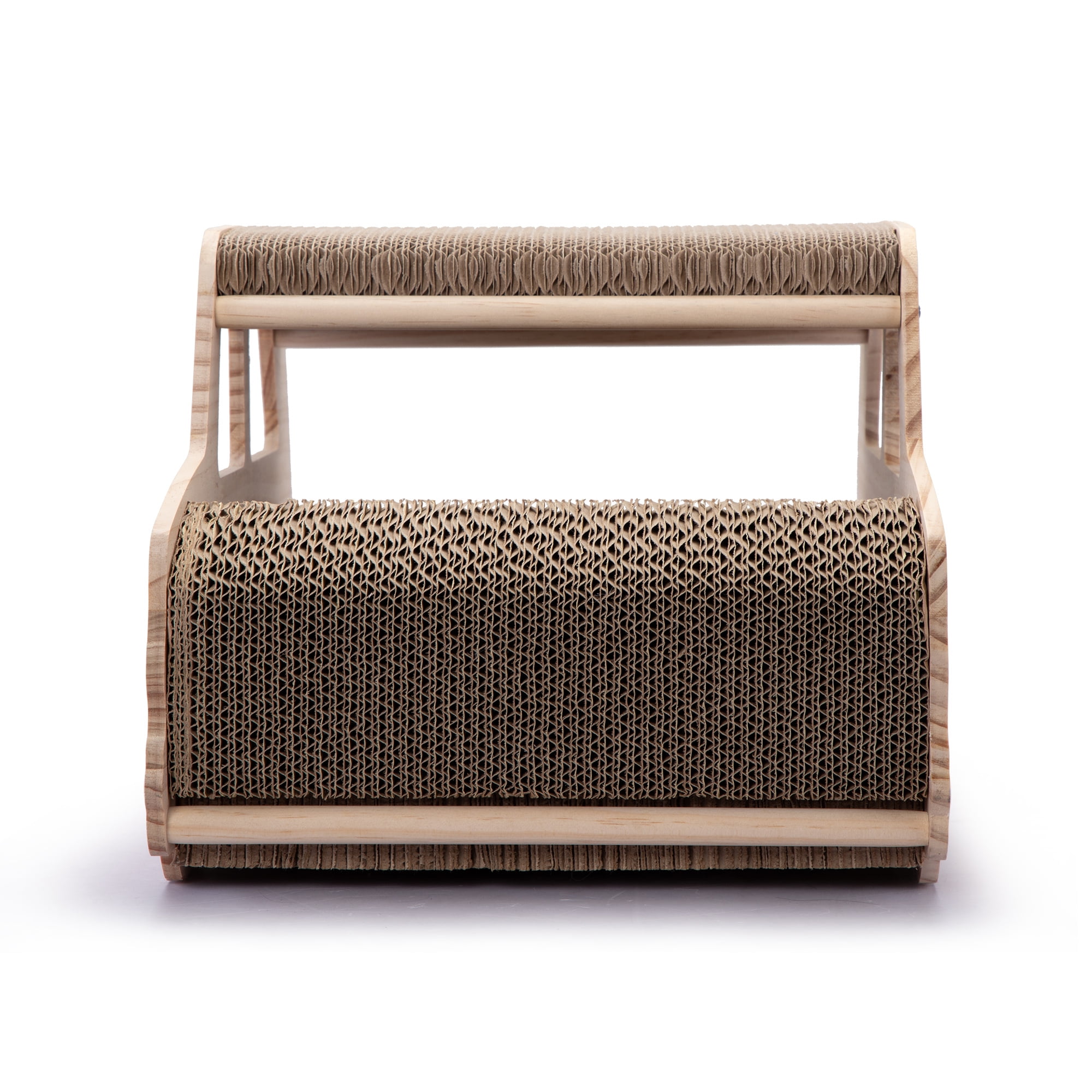 Kadyn 20" Cat Scratching Pads, Car-Shaped Cat Scratcher Lounge, Cat Scratch House Couch for Bed Toy, Beige
