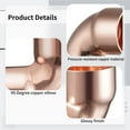 thumbnail image 4 of Plumbing Copper Elbows, 10 Pcs 3/4in C x C Copper 90 Degree Elbows, Pressure-Resistant Copper Pipe Connectors, Lead-Free Short Turn Copper Fittings for Potable Water, Air Conditioning Plumbings, 4 of 6