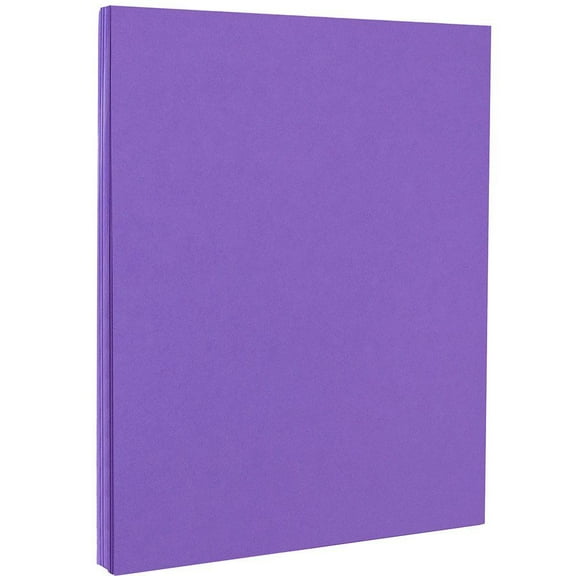 JAM Paper & Envelope Letter Cardstock, 8.5 x 11, 65lb Violet, 50 per Pack