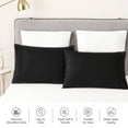 thumbnail image 2 of HAOK Solid Print Pillow Cases, King, Black, 2-Pieces, 2 of 5