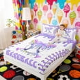 thumbnail image 4 of Erosebridal Purple Drip Bow Baseball Full Size Sheets, Cute Sport Bed Sheets for Girls and Boys, 4pcs, 1 Flat Sheet, 1 Fitted Sheet and 2 Pillowcases, 4 of 6