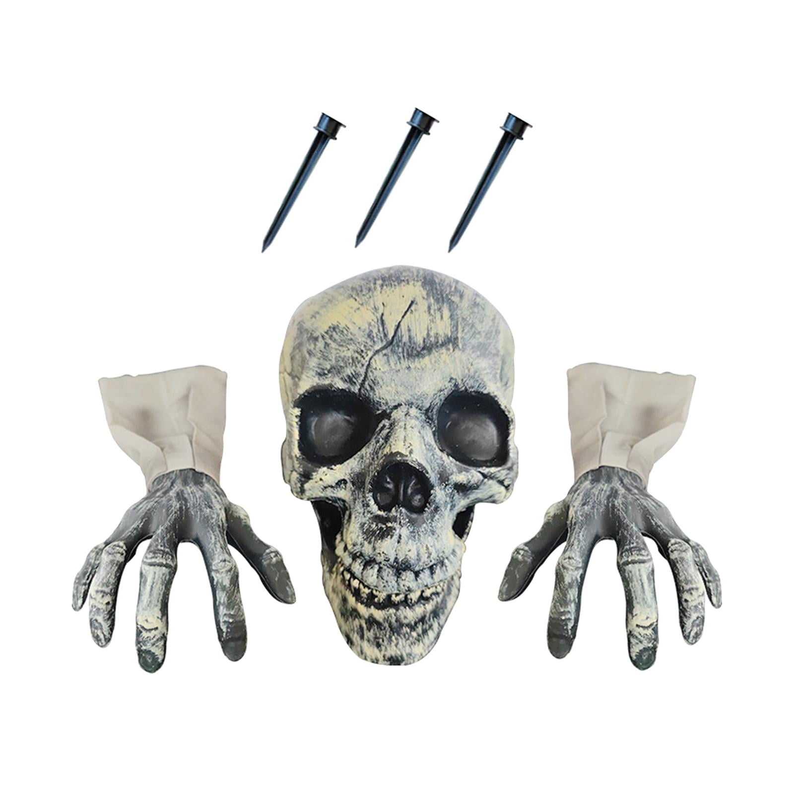 3 Pieces Realistic Skeleton Stakes Lawn Decoration Props Outdoor Yard Lawn Stake Skull