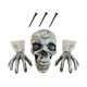 thumbnail image 1 of 3 estacas de esqueleto realistas para decoración de jardín, escenas de miedo, estacas para césped Cráneo, 1 of 9