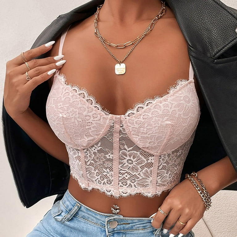 Baycosin Lace Bras for Women Tube Top Corset Camisole Bralette