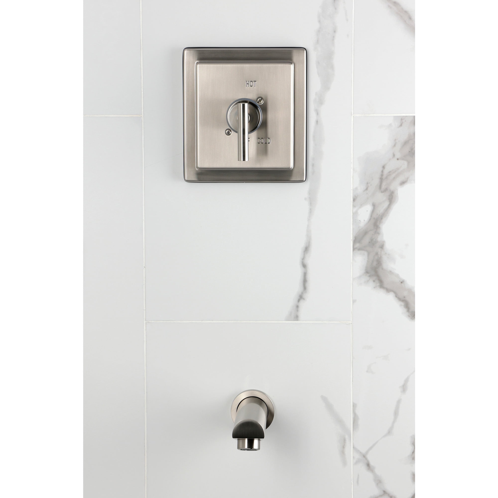 Kingston Brass KB8658CMLTO Manhattan Single-Handle Pressure Balanced Tub Faucet in Brushed Nickel