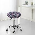 thumbnail image 7 of Goofa Flowers Printed Stool Covers Round, Waterproof Round Bar Stool Covers Anti-Slip Round Bar Stool Seat Cover with Elastic Bands Durable -14 inch, 7 of 7