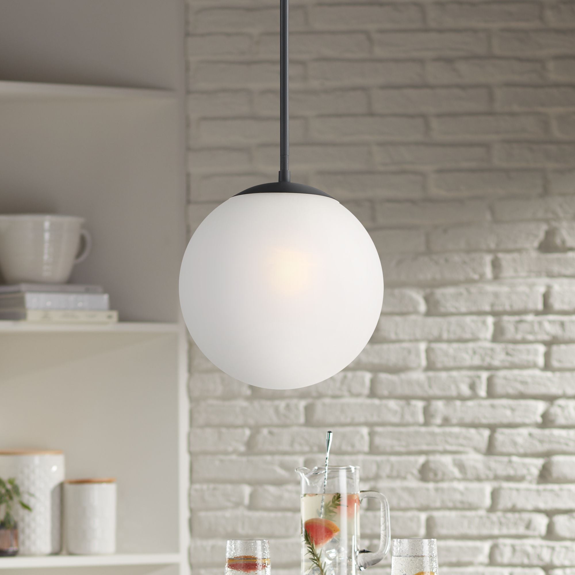 Modern White Glass Globe Pendant Light Fixtures Kitchen Lamp Hanging Lights 