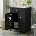 thumbnail image 3 of ENSHUI 24-Inch Bathroom Vanity with Ceramic Sink, 1 Soft Close Door, 2 Soft Close Drawers, Black, 3 of 11
