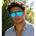 thumbnail image 3 of Joopin Polarized Clip On Sunglasses Flip Up UV400 Protection Anti Glare Lens Wear Over Prescription Glasses(Mirrored Blue), 3 of 10