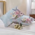 thumbnail image 2 of Waterproof Throw Pillow Covers Set of 2, 20x12 Inch Spring Pink Flower Decorative Pillowcases Outdoor Pillow Slip Cushion Covers Set for Couch Tent Lavender Botanical Blue Wood Board, 2 of 7