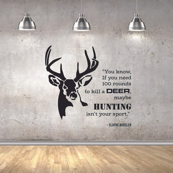 100 Rounds To Kill A Deer Quote Hunting Hunter Huntsman Hunt Forest Animal Quotes Wall Decal Sticker Vinyl Art Mural for Girls / Boys Home Room Walls Bedroom House Decor Decoration (10x10 inch)