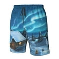 thumbnail image 5 of Kdxio Mountain Cottage In Snow Pattern Mens Casual Shorts - Drawstring Summer Beach Sports Shorts for Men, 5 of 9