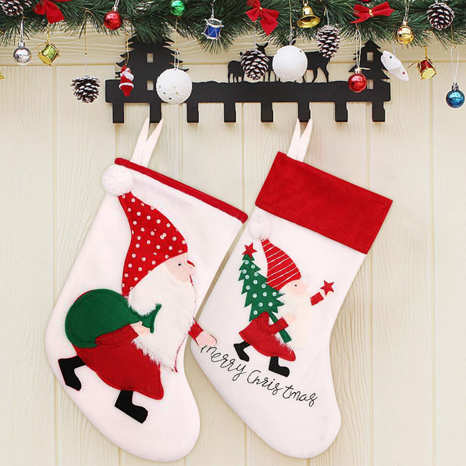 Details about   Christmas Decorations Flannel Creative New Plush Christmas Socks Gift Socks 