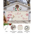 thumbnail image 2 of Garage Door Banner Cover 6 x 13 ft, Christmas Winter Pink Snowman Snowflake Cute Bird Christmas Garage Door Decorations Holiday Christmas Backdrop Decor for Winter New Year Xmas Party, 2 of 6
