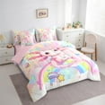 thumbnail image 3 of Castle Fairy Children Rainbow Axolotl 7-Piece Bedding Comforter Set,Cartoon Gradient King Bedding Sets,Cute Animal Ultra Soft Bed Sheets,Lightweight Room Decor, 3 of 8