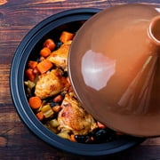 Moroccan Tagine Enameled Cast Iron, 3.3QT, Terracotta