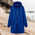 thumbnail image 5 of thefmos Women's Plus Size Hooded Zip Up Sweatshirt Jacket with Pockets Long Length Solid Color Casual Coat Fashion Fall Winter Clothes, Blue M, 5 of 5