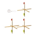 thumbnail image 3 of koolsoo 3 Pack Ice Fishing Tip up Folding Fishing Rod Flag and Spoon Net Portable Wooden, 3 of 9