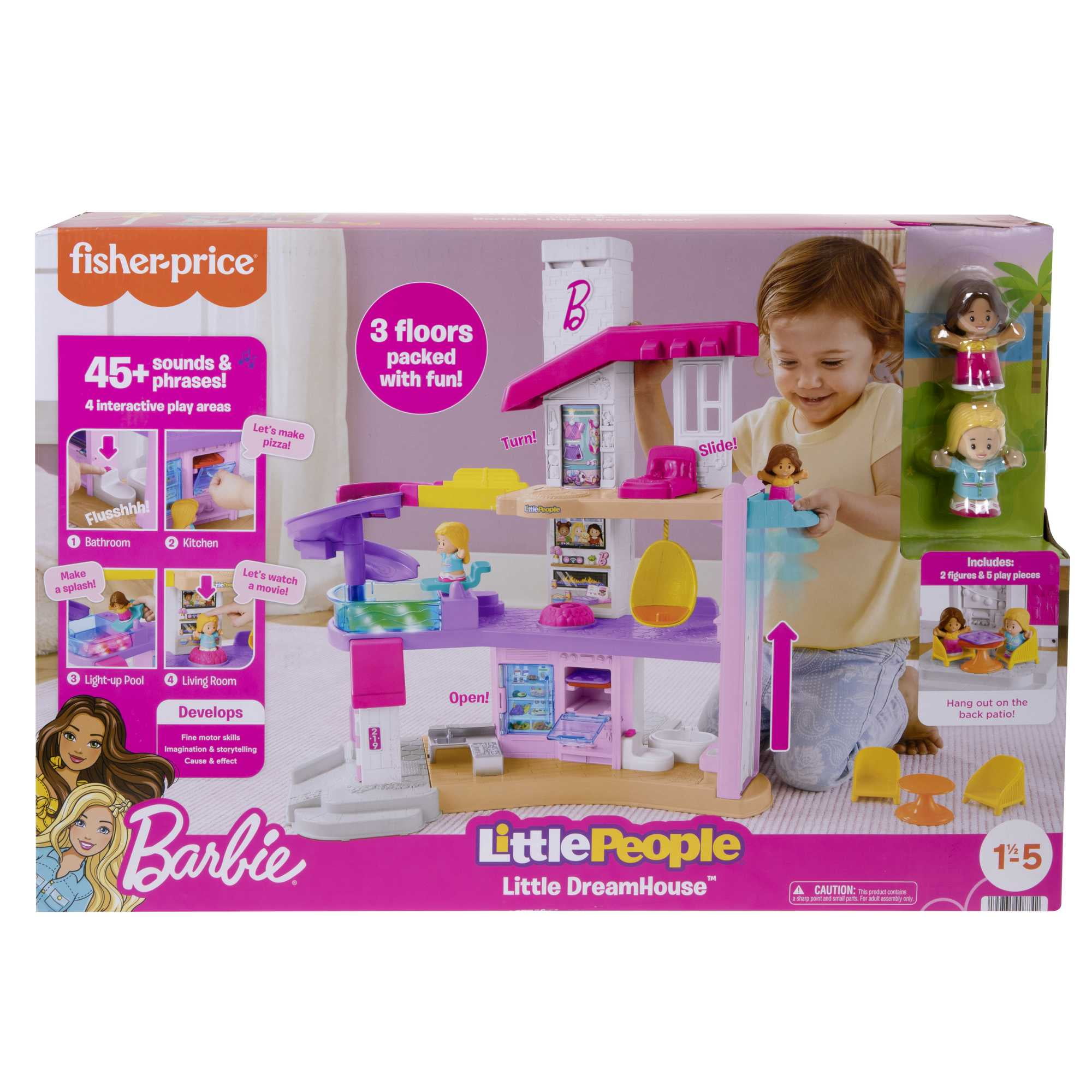 Barbie Little Dream House Interactive Toddler Playset by Fisher-Price Little People