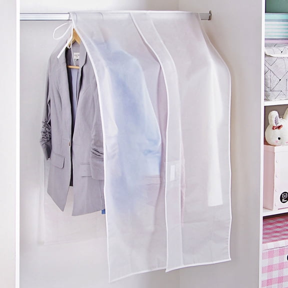 GAXIRE 2Pcs White Garment Rack Protector Cover for Hanging Clothes Home Use