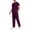 #0305-Wine, variant on Betivan Men's V-Neck Protective Suit Set Casual Short Sleeve Two Piece Work Outfit, Comfortable Lightweight Top for Work, Daily, Indoor, Outdoor