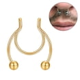 thumbnail image 2 of Nose Rings Non Piercing Stainless Steel Clip On Septum Clicker Jewelry For Women Men 18 Gauge Comfortable Stylish Nose Ring, 2 of 9