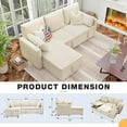 thumbnail image 2 of Betisef Sleeper Soft Bed,Pull Out Couch Bed with Storage Chaise,Iron Frame Soft Futon Sofa,Convertible Sleeper Couch for Living Room/Apartment/Office. (Corduroy L-Shape, Beige), 2 of 5