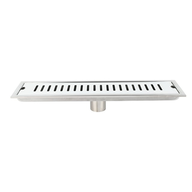 Desagüe de suelo para baño de acero inoxidable 304, lineal, rectangular, con rejilla extraíble, 40 cm