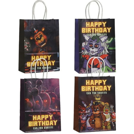 16 Pcs Five Nights at Freddy's Party Gift Bags, Birthday party bags, Cartoon candy bags, Party Decoration Supplies（8.26"×5.9"×3.15"）