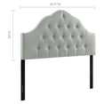 thumbnail image 3 of Drevy Sovereign Tufted Button Linen Fabric Upholstered Queen Headboard in Gray, 3 of 8