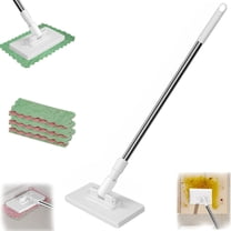 Snap Grip Mini Mop | Zero Touch Mini Mop: Disposable Clip Mopstick with Reusable Cloths, Wet&Dry ClickMop for Floors, Gaps & Multi-Surface, No Wash(27.56in,3 Cloths)